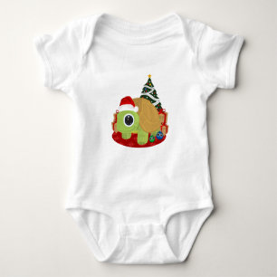 Body Para Bebê Tartaruga de Natal