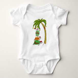 Body Para Bebê Tartaruga havaiana Santa do Natal