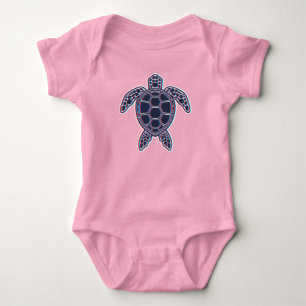 Body Para Bebê Tartaruga Marinha Vermelha E Azul Anaglyfe 3D Efei