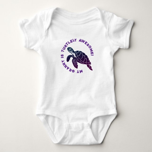 Body Para Bebê Tartaruga roxa (Frente)
