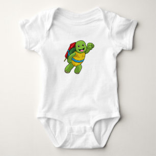 Body Para Bebê Tartaruga voando com foguete