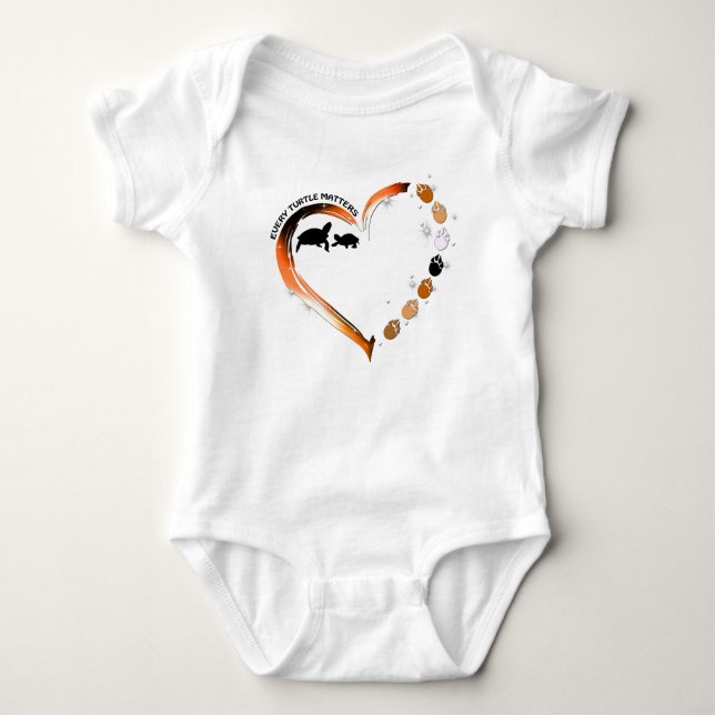 Body Para Bebê Tartarugas Todas As Tartarugas Importam Ouro Pinça (Frente)