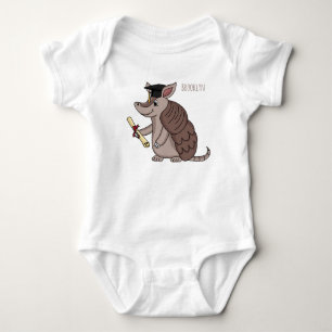 Body Para Bebê Tatu bonito com desenho de boné de formatura