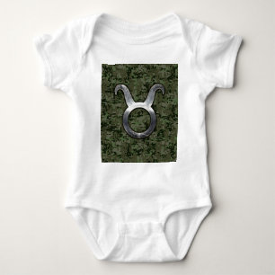 Body Para Bebê Taurus assina em Woodland Camuflagem Digital Verde