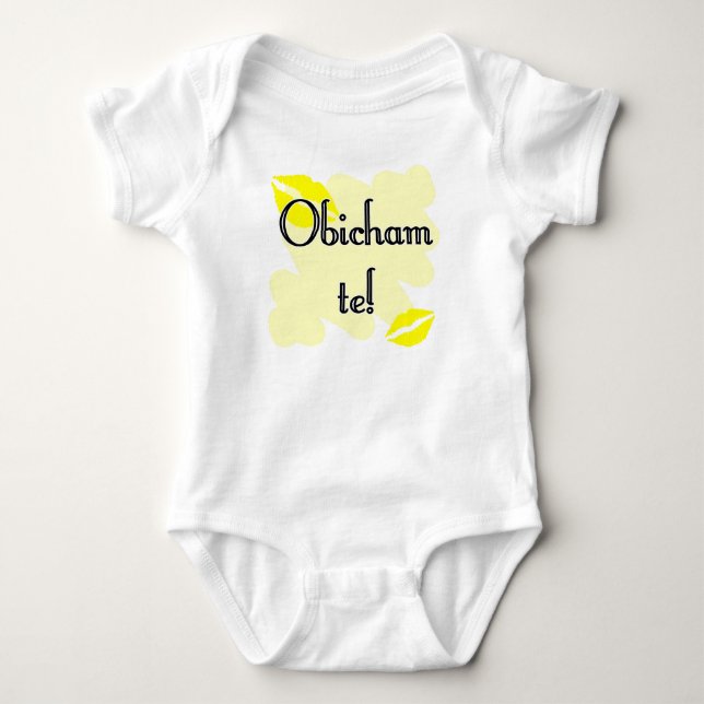 Body Para Bebê Te de Obicham! - Búlgaro - eu te amo (Frente)