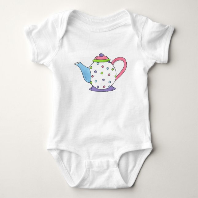 Body Para Bebê Tea Time Bolinhas Tea Tea Party Tea Party (Frente)