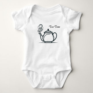 Body Para Bebê Tea Time Elegance pote branco a vapor