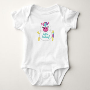 Body Para Bebê Teal do Chá de fraldas Unicorn