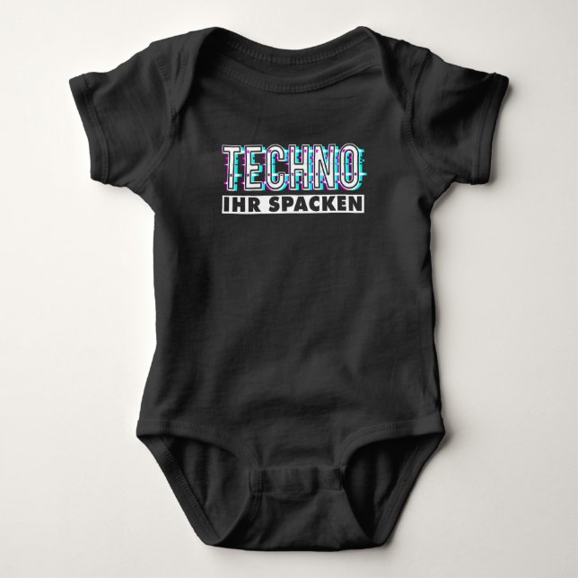 Body Para Bebê Techno Ihr Spacken Raver EDM Musik (Frente)