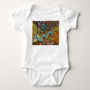 Body Para Bebê Tecido Africano: Patchwork para animais selvagens.