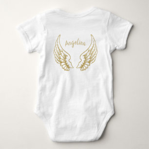 BODY PARA BEBÊ TECIDO DE BEBÊ PERSONALIZADO ANGEL WINGS