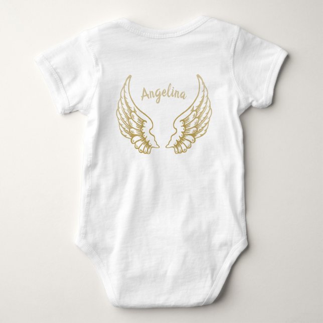 BODY PARA BEBÊ TECIDO DE BEBÊ PERSONALIZADO ANGEL WINGS (Verso)