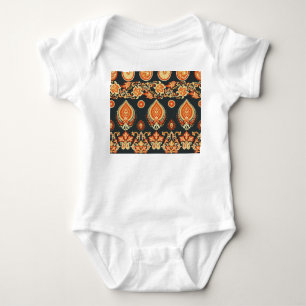 Body Para Bebê Tecido Étnico Paisley Oriental