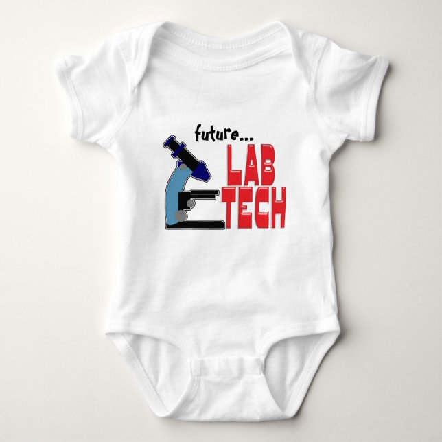 Body Para Bebê TECNOLOGIA do LABORATÓRIO com MICROSCÓPIO (Frente)