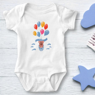 Body Para Bebê Teddy Bear Blue Balloons