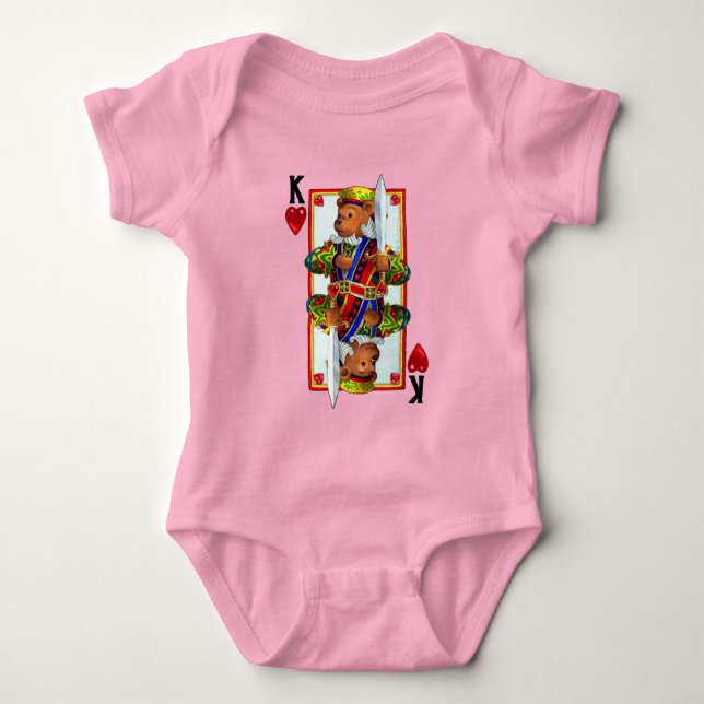 Body Para Bebê Teddy Bear King of Hearts (Frente)