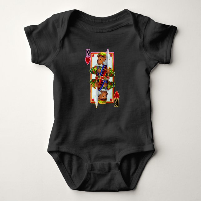 Body Para Bebê Teddy Bear King of Hearts T-Shirt (Frente)