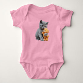 Body Para Bebê Teddy de pelo curto britânico fofo 