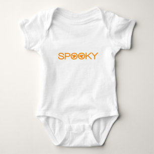 Body Para Bebê Tee da Criança de Halloween de Tipografia Spooky