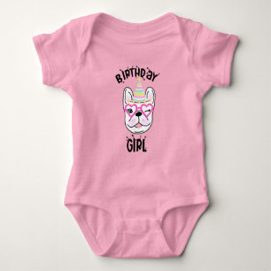 Body Para Bebê Tema da Festa de aniversário Francesa do Bulldog 