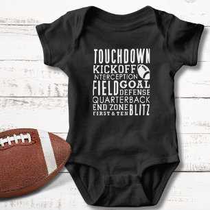 Body Para Bebê Tema de futebol branco e preto