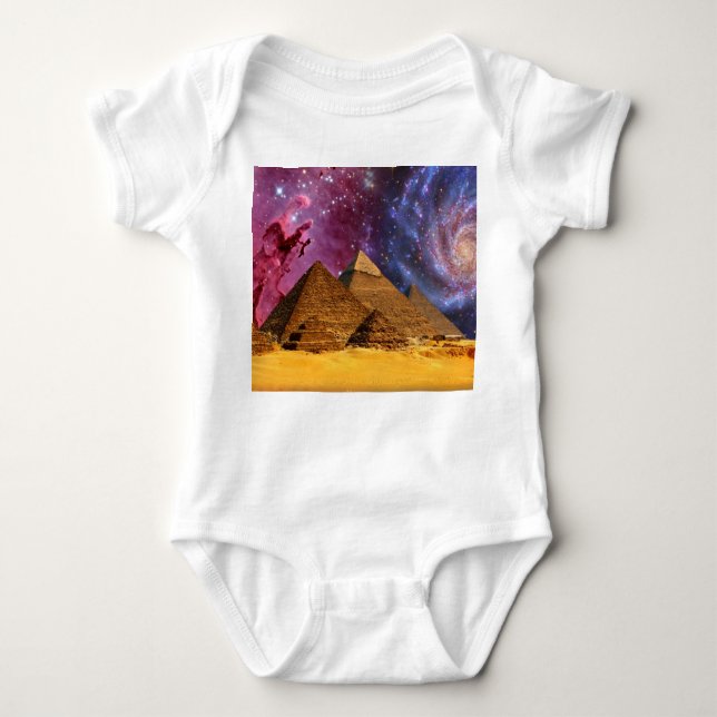 Body Para Bebê tempestade cósmica acima do egito (Frente)