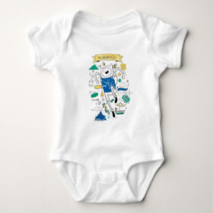 Body Para Bebê Tempo de Aventura Camisa-T "Algebraico" Finn
