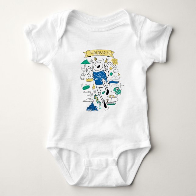 Body Para Bebê Tempo de Aventura | Camisa-T "Algebraico" Finn (Frente)