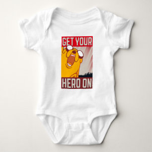 Body Para Bebê Tempo de Aventura Jake "Coloque seu herói" T-Shi