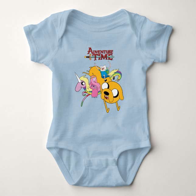 Body Para Bebê Tempo de Aventura | Lady, Bublegum, Finn e Jake T- (Frente)