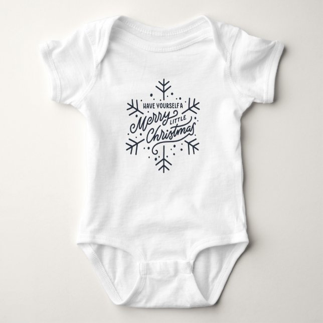 Body Para Bebê Tenha um Natal Feliz - Floco de neve (Frente)