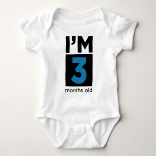 Body Para Bebê Tenho 3 meses de azul
