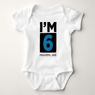 Body Para Bebê Tenho 6 meses de idade azul