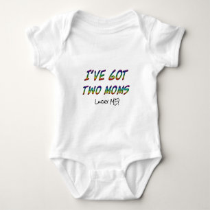 Body Para Bebê Tenho duas mães, sorte minha! Tipografia LGBT