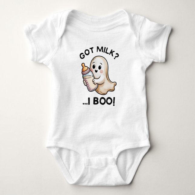 Body Para Bebê Tenho Leite, Boo Cute Ghost Halloween (Frente)