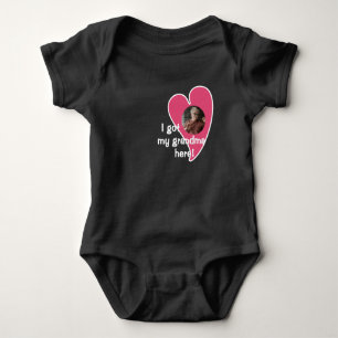 Body Para Bebê Tenho minha avó aqui! Foto Personalizada - Escuro