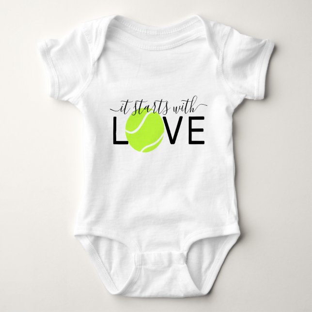Body Para Bebê Tênis Baby começa com Love Tênis Player (Frente)