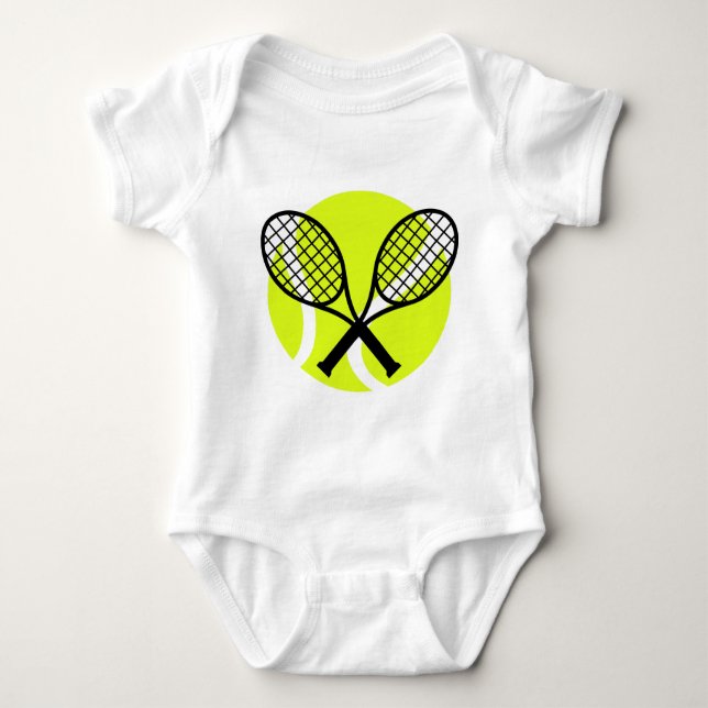 Body Para Bebê Tênis Ball e Racquets (Frente)