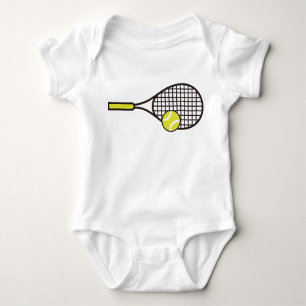 Body Para Bebê Tênis Racquet e Ball