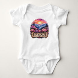 Body Para Bebê Tennessee Americana Floral Patriótico Design do Es