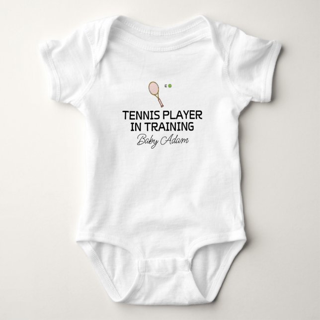 Body Para Bebê Tennis Player in Training | Custom Tennis  (Frente)