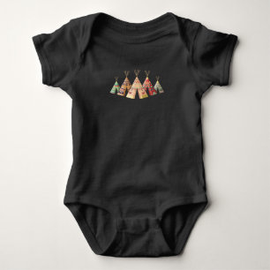 Body Para Bebê Tepe Americano Nativo de Tipi Retro