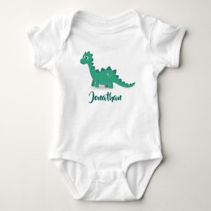 Body Para Bebê Terno azul do bebê do dinossauro