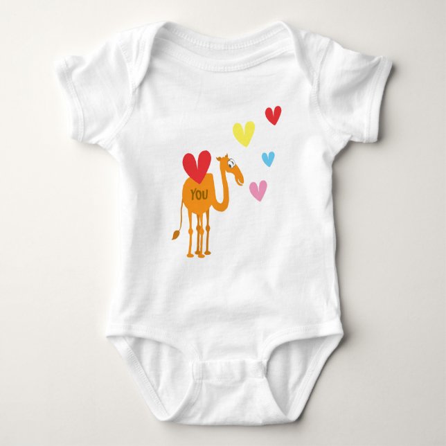Body Para Bebê Terno bonito do bebê com camelo (Frente)