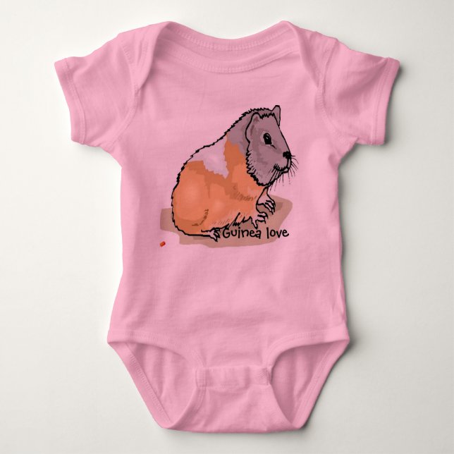Body Para Bebê Terno do verão do bebê com cobaia (Frente)