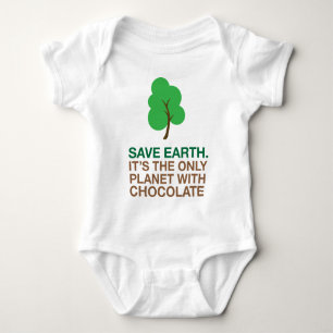 Body Para Bebê Terra, o único planeta com chocolate