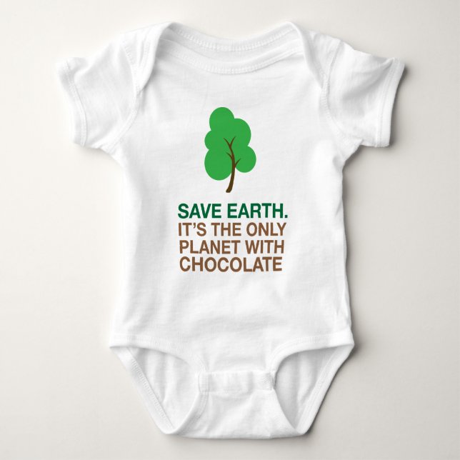 Body Para Bebê Terra, O Único Planeta Com Chocolate (Frente)