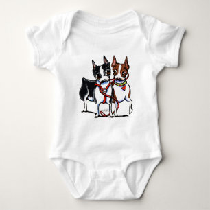 Body Para Bebê Terrier Leashed de Boston