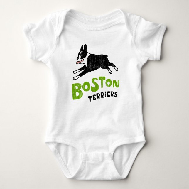 Body Para Bebê Terriers de Boston (Frente)