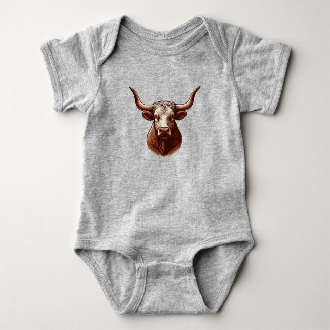 Body Para Bebê Texas Longhorn (Frente)